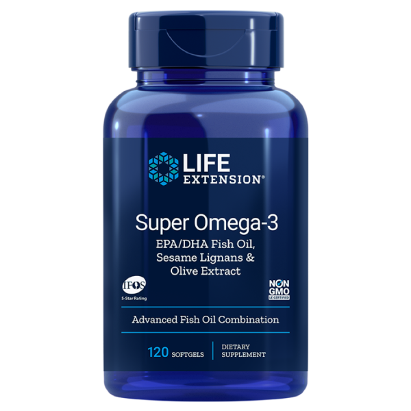 Super Omega-3 EPA/DHA Fish Oil, Sesame Lignans & Olive Extract, 120 gels