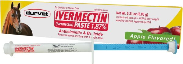 Ivermectin Paste Dewormer - 6.08g dose @ 1.87%-Apple flavored