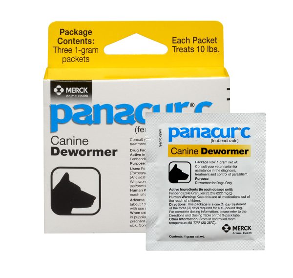 Panacur C Canine Dewormer (Fenbendazole), 1 Gram, Yellow, 3 Count (Pack of 1)